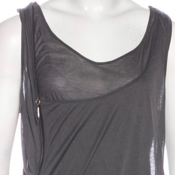 Nina Ricci Tops - Nina Ricci Layered Feather Zipper Embellishment